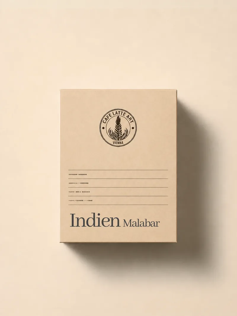 Kaffeepackung Indien Malabar von Cafe Latte Art